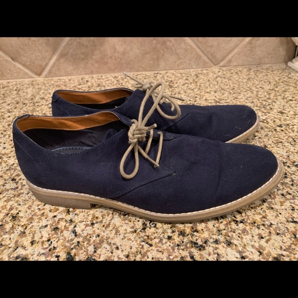 H & M Blue suede oxfords Size 9 - Picture 4 of 8